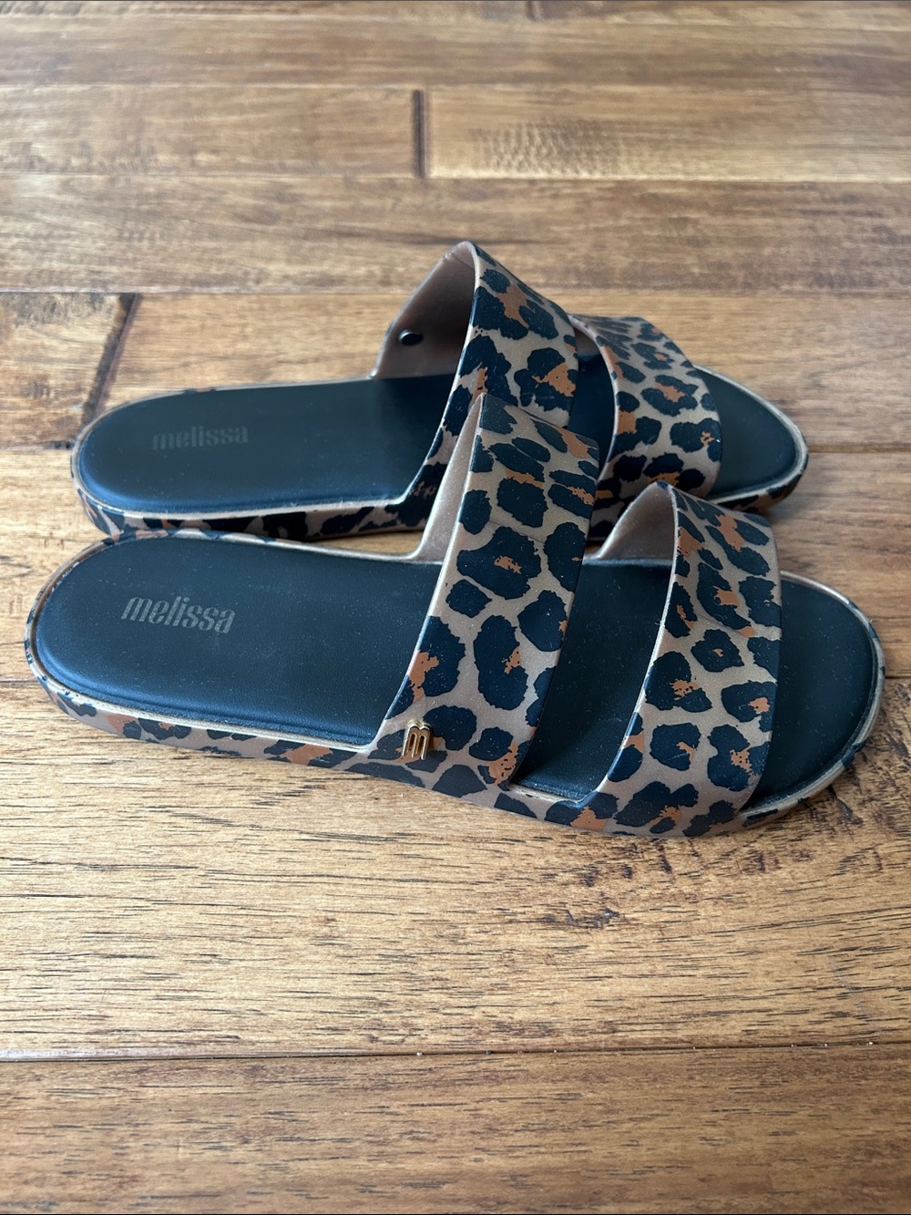 Melissa Color Pop Slide Sandals Leopard Animal Print Womens Size 6